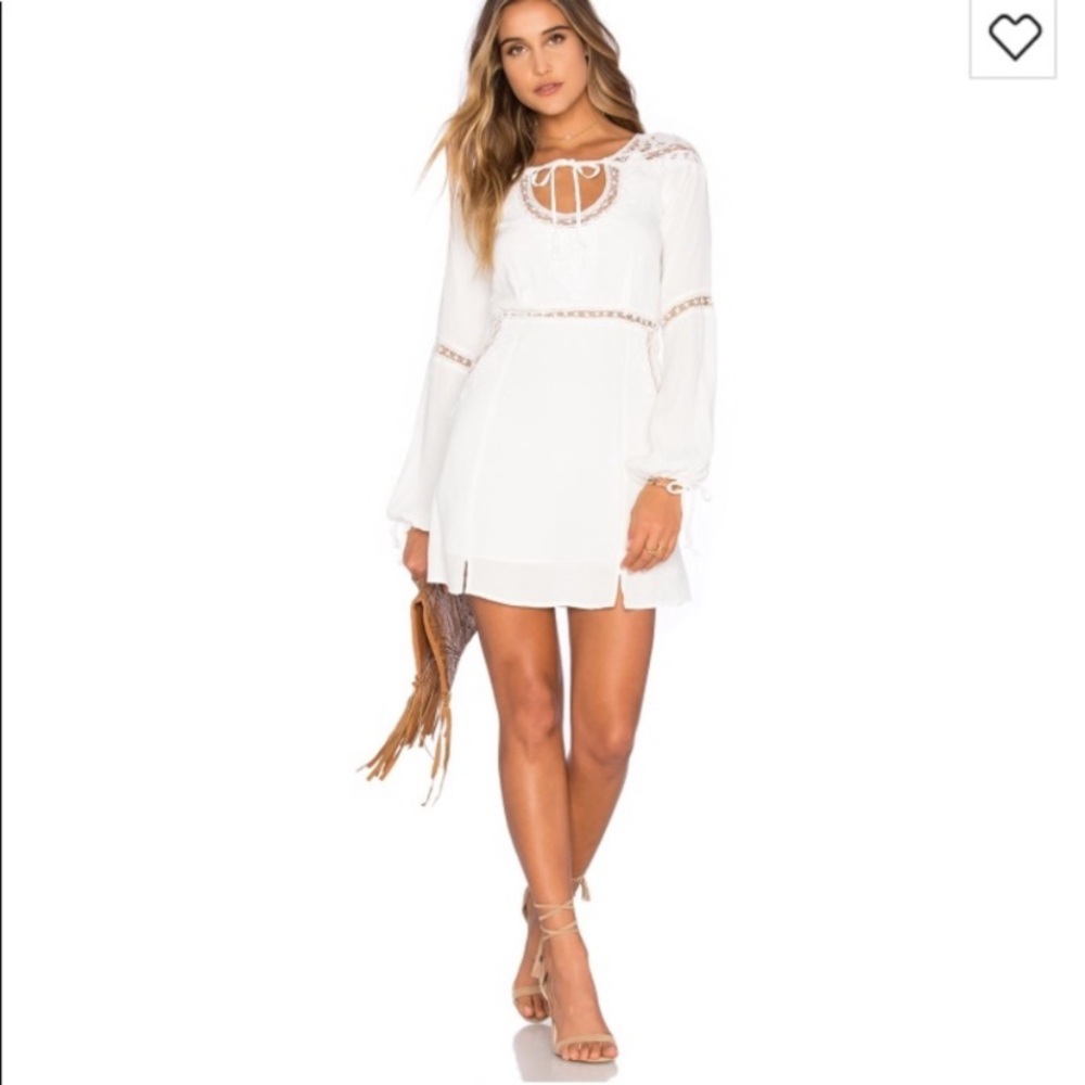 NWOT. For Love & Lemons long sleeve white dress.